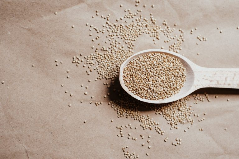 spoon with quinoa